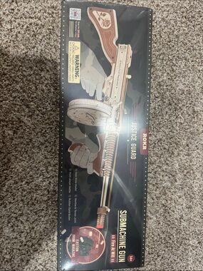 ROKR Justice Guard Submachine Gun Model Kit - Gold & Brown